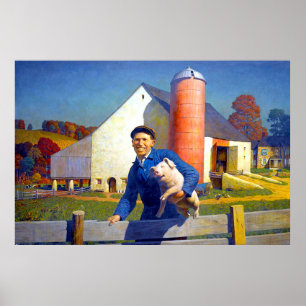 Póster Portrait of a Farmer NC Wyeth 1943