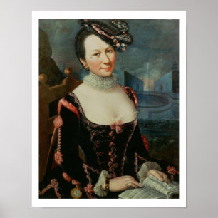 Póster Portrait of a Woman Holding a Musical Score