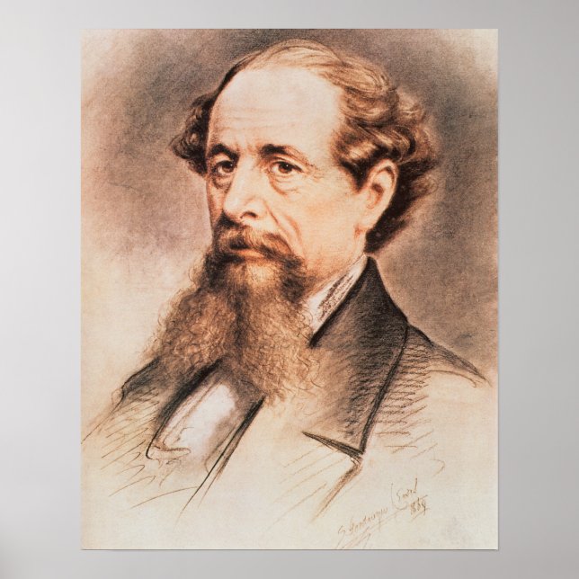 Póster Portrait of Charles Dickens, 1869 (Frente)