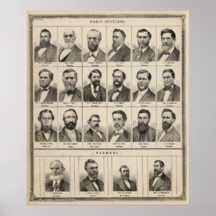 Póster Portrait of Early Settlers and Farmers, Minnesota
