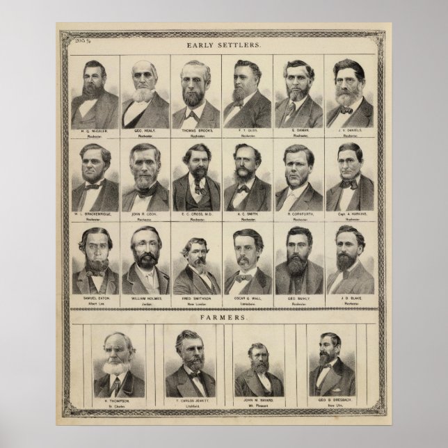 Póster Portrait of Early Settlers and Farmers, Minnesota (Frente)