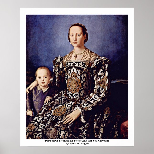 Póster Portrait Of Eleonora Di Toledo  By Bronzino Angelo (Frente)