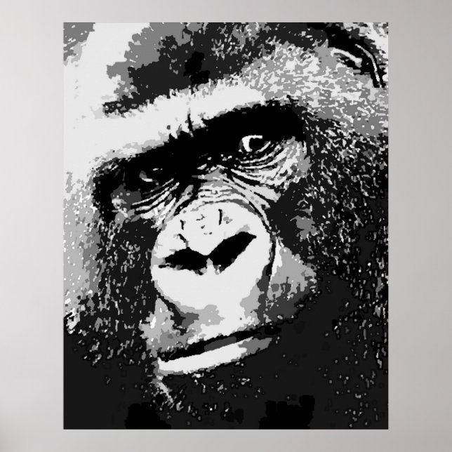 Póster Portrait of Gorilla Poster Print (Frente)
