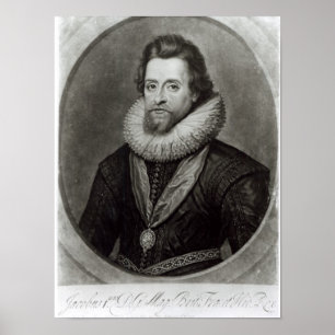Póster Portrait of James I  after a miniature by