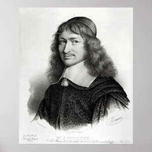 Póster Portrait of Nicolas Fouquet engraved by Maurin