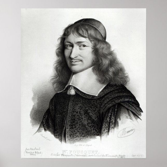 Póster Portrait of Nicolas Fouquet  engraved by Maurin (Frente)
