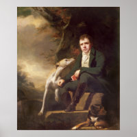 Portrait of Sir Walter Scott and his dogs