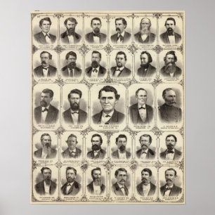 Póster Portraits of John C Hall and Prof JW Bradshaw
