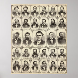 Póster Portraits of John C Hall and Prof JW Bradshaw
