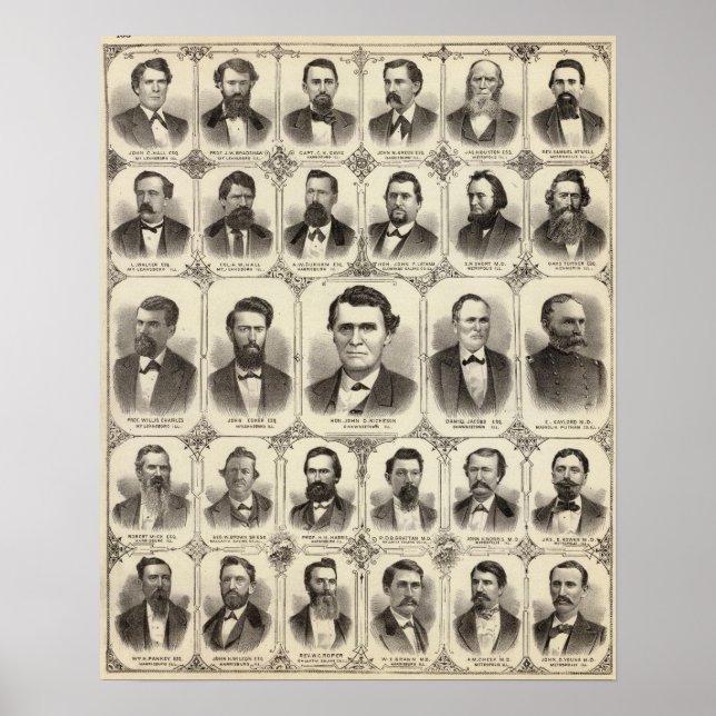 Póster Portraits of John C Hall and Prof JW Bradshaw (Frente)