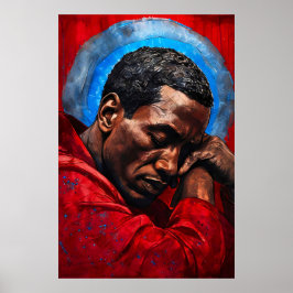 Póster Porträt eines Emotionalen Schwarzen Mannes