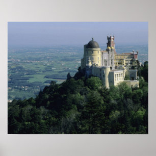 Póster Portugal, Sintra, Palacio Pena, en la cima de la S
