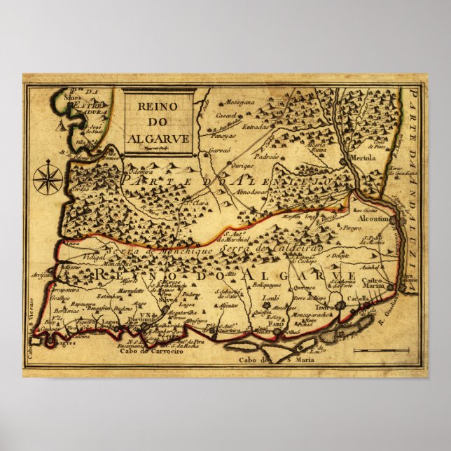 Póster PortugalMapa PanorámicoPortugal (Frente)