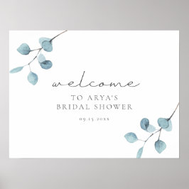 Póster Pos de bienvenida para ducha de novia ARYA Eucalip