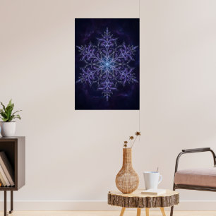Póster Pos Mandala Abstracto de Copo de Nieve Geométrico