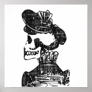 Póster Posada Calavera Skull Bonnet de dos tonos