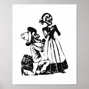 Póster Posada Cavalera Courting Skeleton Couple