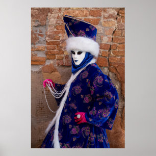 Póster Posando Con Vestimenta De Carnaval, Venecia