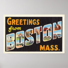 Póster Poscarta de viaje de la época de Boston restaurada