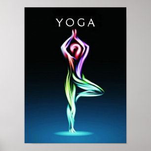 Póster Pose de árbol de yoga de balance interno