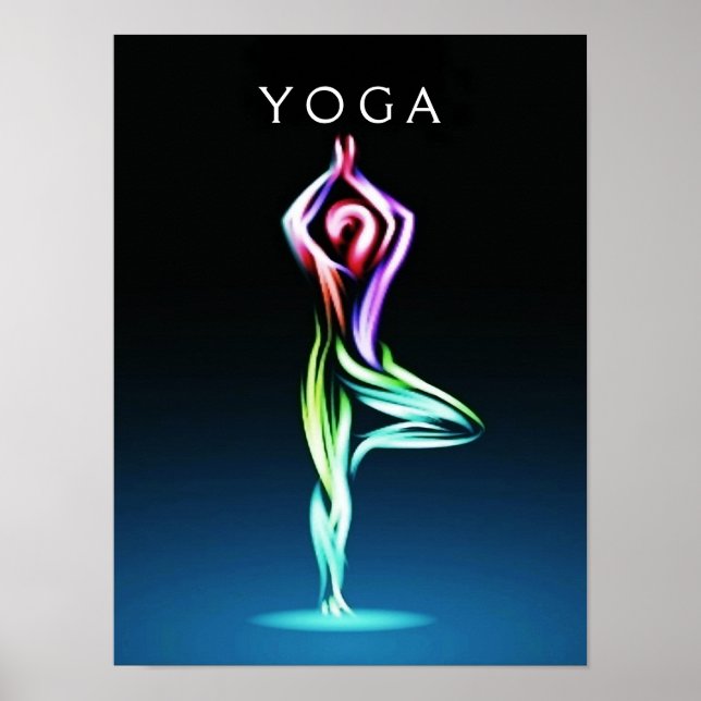 Póster Pose de árbol de yoga de balance interno (Frente)