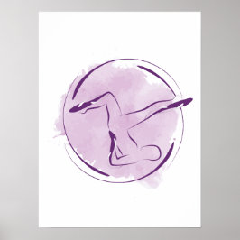 Póster Pose de Pilates de Acuarela Abstracta