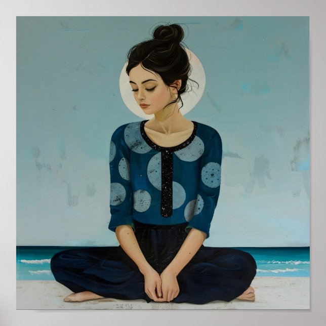 Póster Pose de Yoga en calma (Frente)