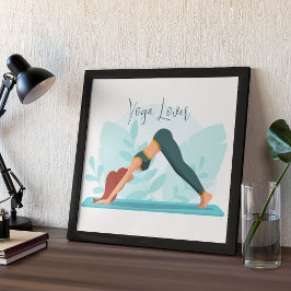Póster Pose de yoga para perros descendente - Diseño pers