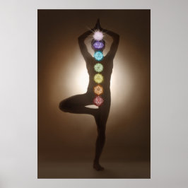 Póster pose, yoga, yogui, chakras, chakra, aura