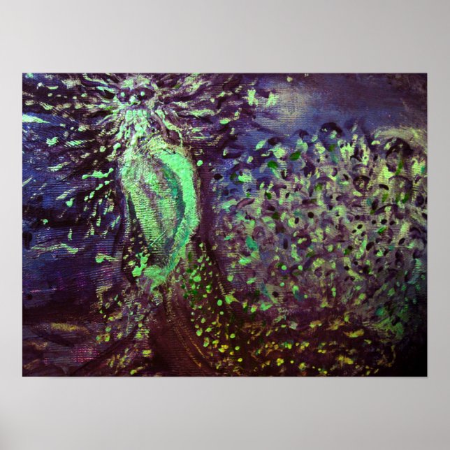 Póster Poseidon Bella Artes Pointillism Resumen Imprimir (Frente)