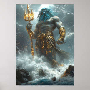Póster Poseidón, Señor de las Profundidades - Tormenta Di