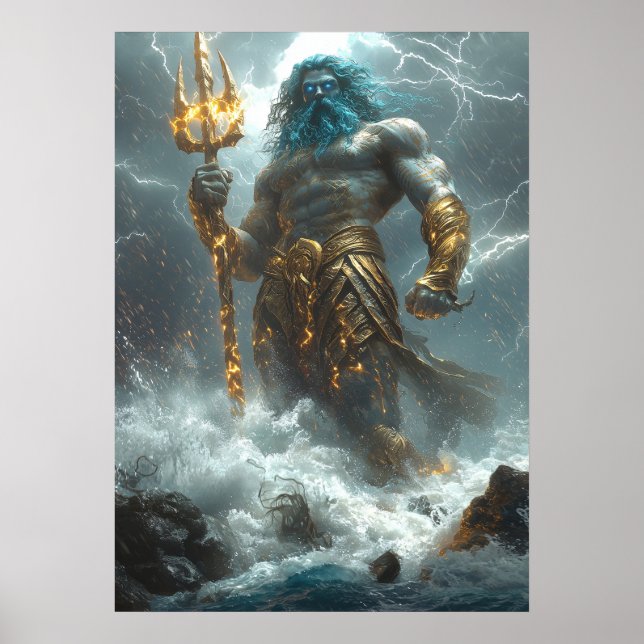Póster Poseidón, Señor de las Profundidades - Tormenta Di (Frente)