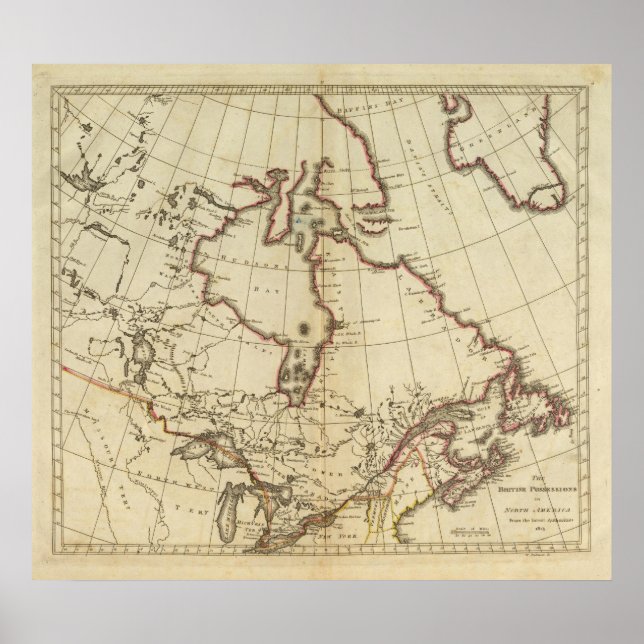 Póster Posesiones británicas en América del Norte (Frente)