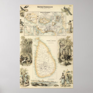 Póster Posesiones británicas en los mares de la India