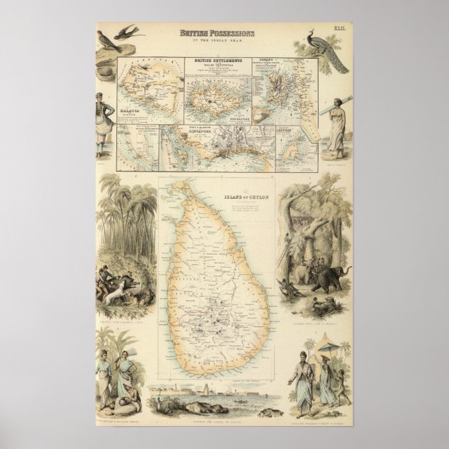 Póster Posesiones británicas en los mares de la India (Frente)