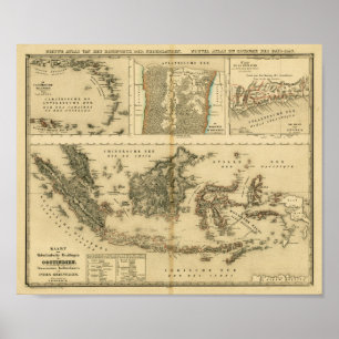 Póster Posesiones coloniales holandesas en torno a 1840