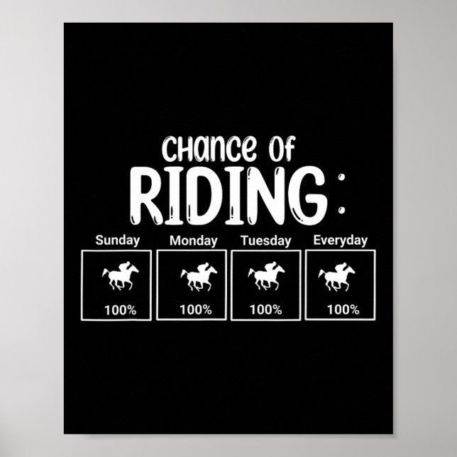 Póster Posibilidad De Montar A Caballo Divertido (Frente)