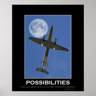 Póster POSIBILIDADES Poster fotográfico de avión motivaci