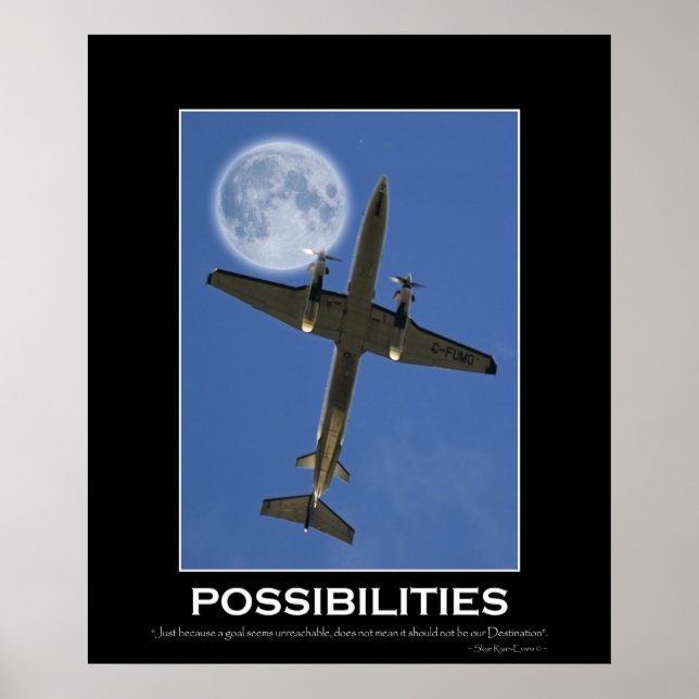 Póster POSIBILIDADES Poster fotográfico de avión motivaci (Frente)