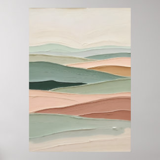 Póster Posición abstracta minimalista de paisaje verde sa