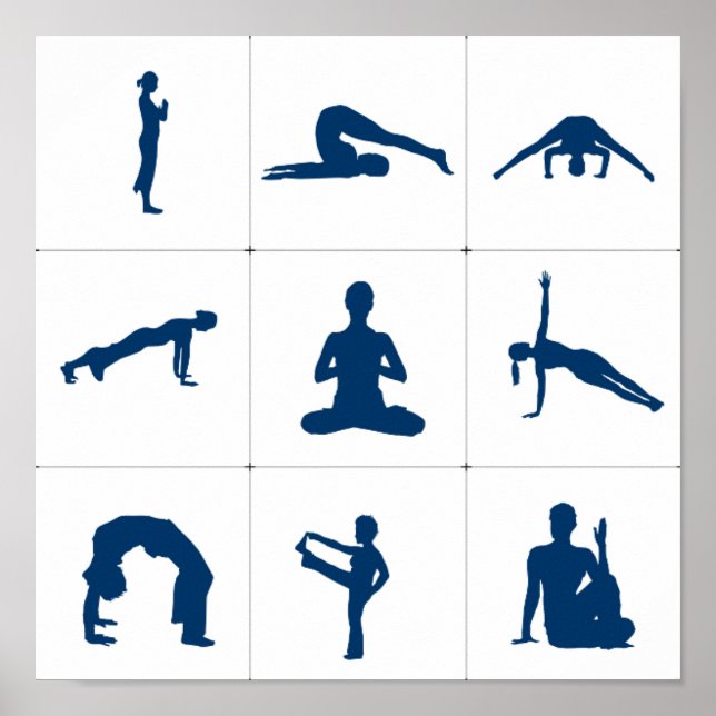 Póster Posiciones de yoga (Frente)