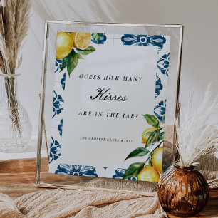 Póster Positano adivina cuántos besos tiene el Rótulo de