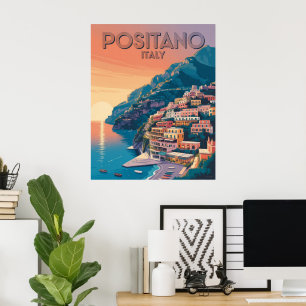 Póster Positano Italia Viajes Antiguos