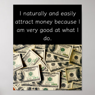 Póster Positive Affirmation Poster - Attracting Money