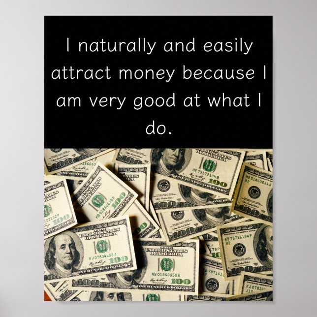 Póster Positive Affirmation Poster - Attracting Money (Frente)
