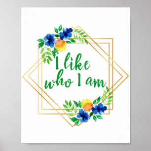 Póster positive affirmations for success and self love