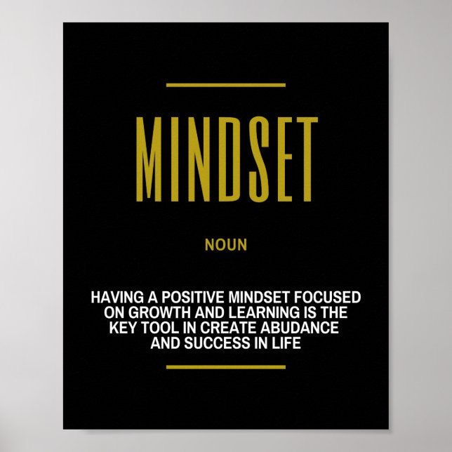 Póster Positive Mindset Inspirational Quote On Success (Frente)