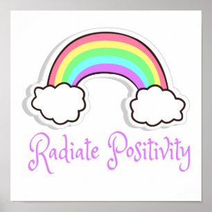 Póster Positividad del radio arco iris, mentalidad positi