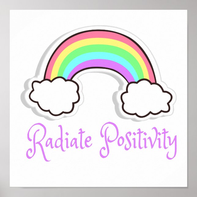 Póster Positividad del radio arco iris, mentalidad positi (Frente)