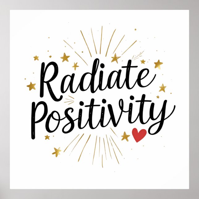 Póster Positividad radiactiva - Cita estelar motivacional (Frente)